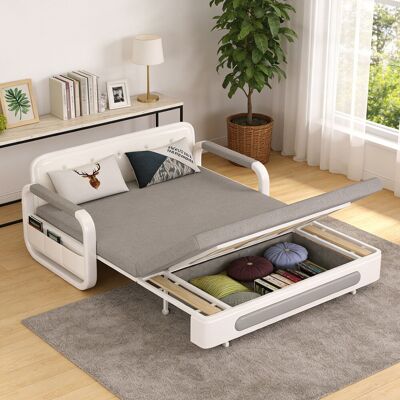 17 Stories 2 Seater Pull Out Sofa Bed Settee with Storage, 3-in-1 Convertible Sleeper Chair Guest Bed for Adults, Living Room or Bedroom, Small Spaces, Easy Asse Grey 87cm H x 128cm W x 88cm D 17 Stories 2 Seater Pull Out Sofa Bed Settee with Storage, 3-in-1 Convertible Sleeper Chair Guest Bed for Adults, Living Room or Bedroom, Small Spaces, Easy Asse Grey 87cm H x 128cm W x 88cm D