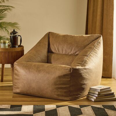Isabelle & Max icon Natalia Faux Leather Armchair Bean Bag, Tan Beige Isabelle & Max icon Natalia Faux Leather Armchair Bean Bag, Tan Beige
