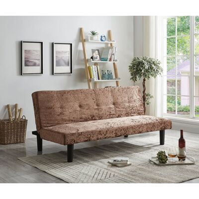 Fairmont Park Diamondville 3 Seater Velvet Sofa Bed Gold 75cm H X 165cm W X 50cm D Fairmont Park Diamondville 3 Seater Velvet Sofa Bed Gold 75cm H X 165cm W X 50cm D