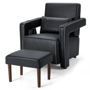 Latitude Run Modern Accent Chair Armchair Single Sofa And Footstool Set black 88.0 H x 89.0 W x 86.0 D cm