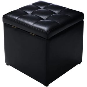 Symple Stuff 40Cm Wide Faux Leather Rectangle Storage Ottoman black 40.0 H x 40.0 W x 40.0 D cm