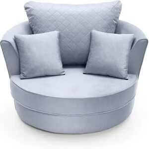 Abakus Direct Chicago Swivel Armchair gray/blue 90.0 H x 118.0 W x 110.0 D cm