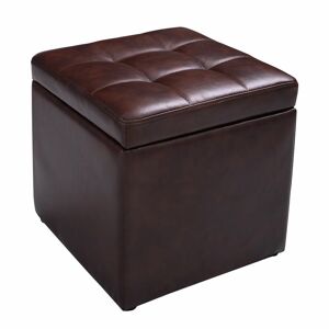 Symple Stuff 40Cm Wide Faux Leather Rectangle Storage Ottoman brown 40.0 H x 40.0 W x 40.0 D cm