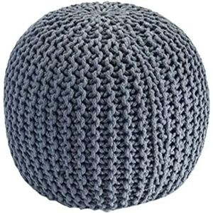 House of Hampton Petersburg 50Cm Wide Round Pouffe gray 50.0 H x 50.0 W x 35.0 D cm