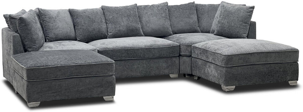 Brayden Studio Bennacio U Shaped Upholstered Reversible Corner Sofa Grey 85cm H X 300cm W X 85cm D