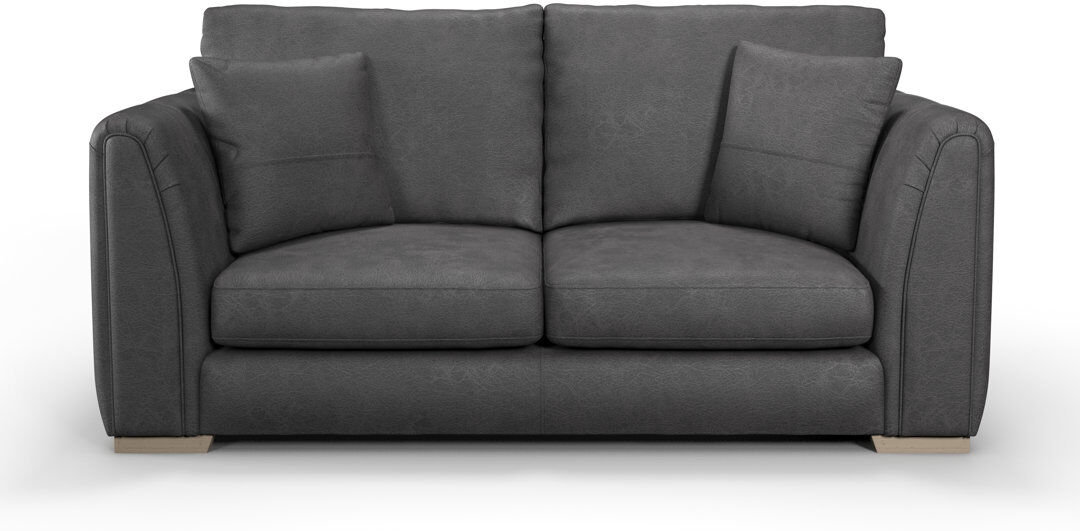 Latitude Run Bablu 3 Seater Faux Leather Sofa Charcoal 88.5cm H x 190cm W x 95cm D/2
