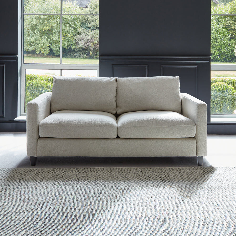Latitude Run Aharshi 2 Seater Sofa - Ink with Black Oak Legs Soft Beige/Black Oak 78cm H X 173cm W X 84.5cm D
