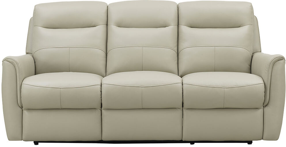 Urban Oasis Chelsie-Louise 3 Seater Power Reclining Sofa, with Space Saving Technologies in Oyster Top Grain Leather Beige 100cm H X 201cm W X 95cm D