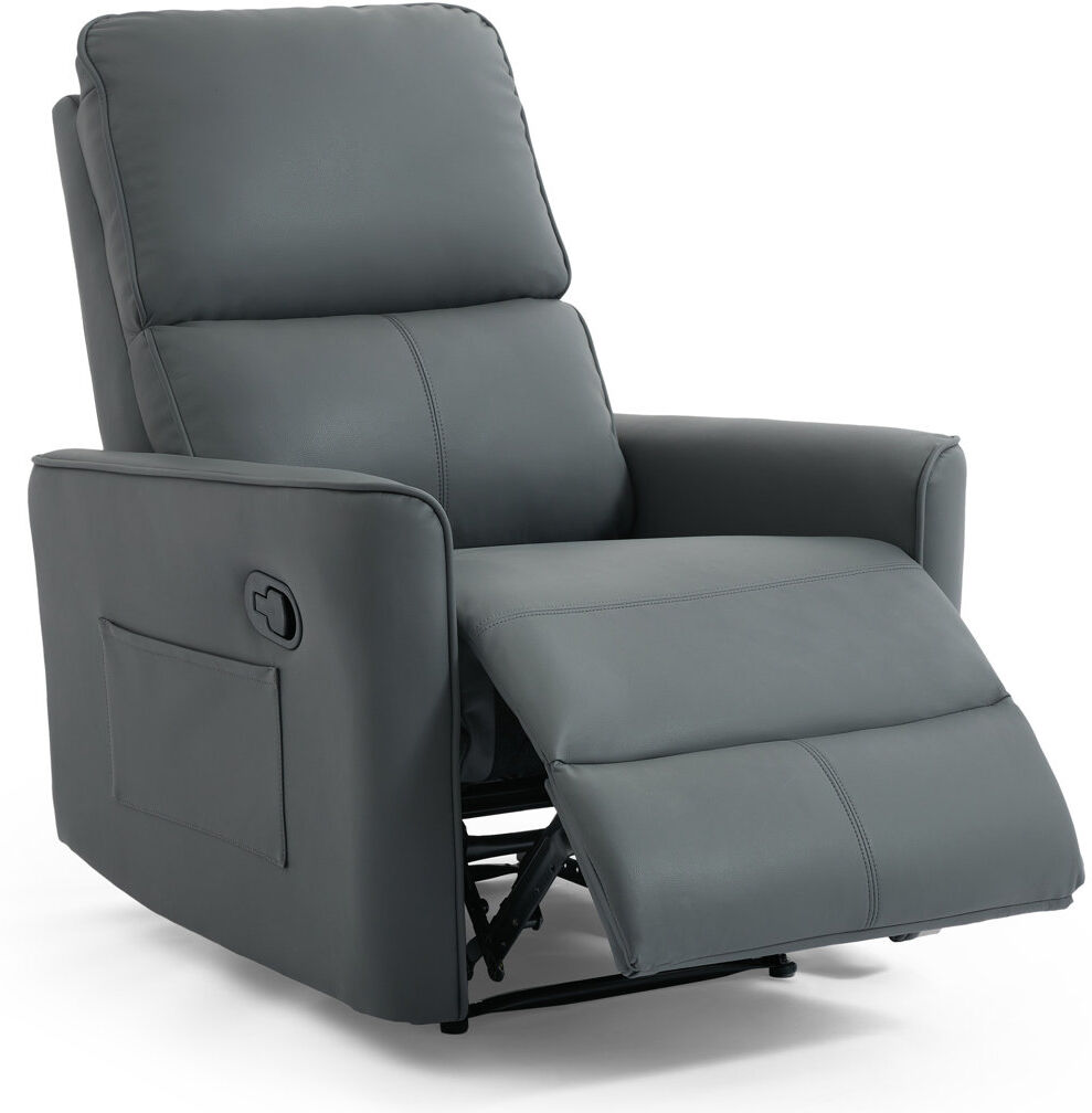 Fairmont Park Alfino 1+2 Seater Manual Air Leather Recliner Sofa Set Grey