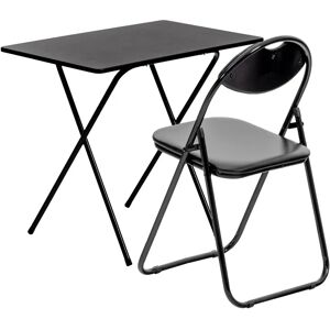 Harbour Housewares - Wooden Folding Desk & Chair Set black 70.0 H x 80.0 W x 50.0 D cm