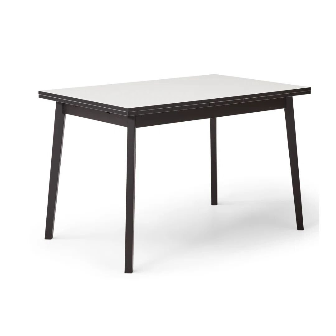 Hammel Furniture Single Extendable Solid Dining Table white/black 76.0 H x 120.0 W x 80.0 D cm