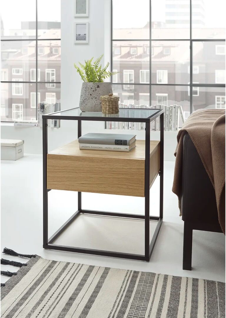 MCA Furniture Side Table brown/gray 54.0 H x 43.0 W x 43.0 D cm