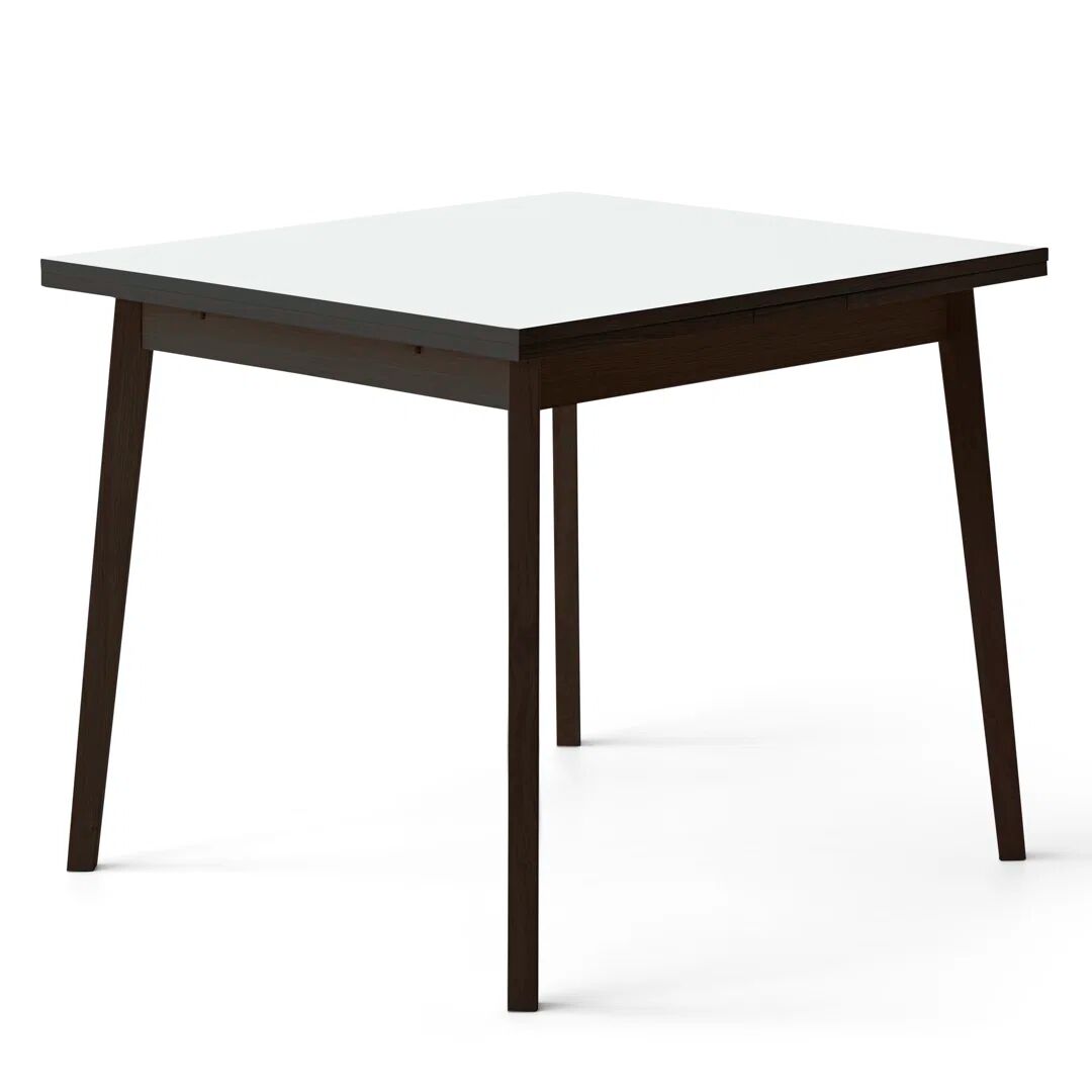 Hammel Furniture Single Extendable Dining Table with Solid Wood Legs 90x90/164 cm white/black 76.0 H cm