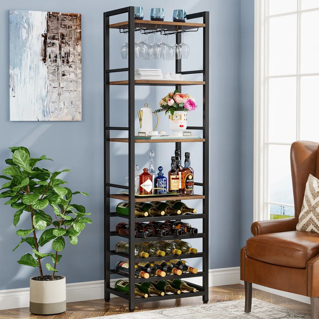 Borough Wharf Tamay 9 Tier Wine Bar brown/gray 180.0 H x 45.0 W x 35.0 D cm