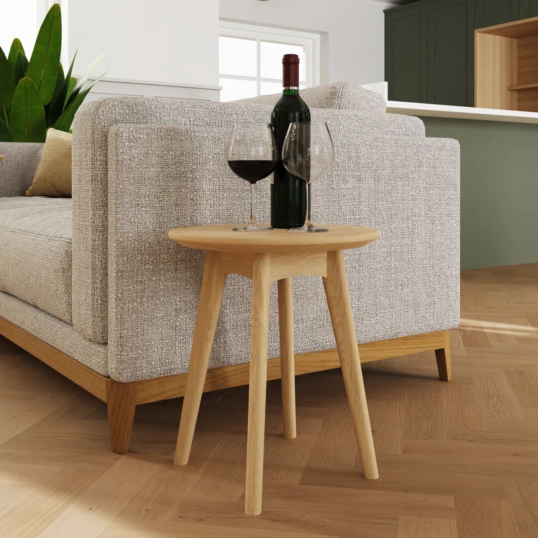 Ebern Designs Stlaurent Round Wine Side Table brown 55.0 H x 38.0 W x 38.0 D cm