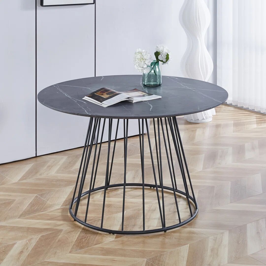Hallowood Furniture Cullompton Round 120cm black/brown/gray 75.0 H x 120.0 W x 120.0 D cm