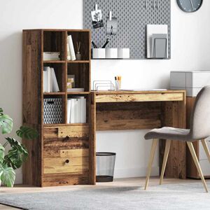 Latitude Run Desk With Storage With Drawer 2 Pcs Old Wood 90 X 50 X 76 Cm Old wood 76cm H x 90cm W x 40cm D