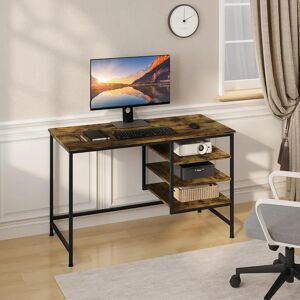 Borough Wharf Quapaw 120cm W Writing Desk black/brown/gray 75.0 H x 120.0 W x 55.0 D cm