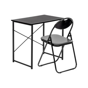 Harbour Housewares - Wooden Desk & Chair Set black 73.5 H x 80.0 W x 50.0 D cm