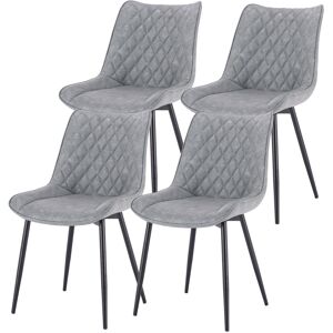 Corrigan Studio Set Of 4 Dining Room Chairs, Kitchen Chair, Cushioned Chair, Design Chair, With Backrests With Fabric Seat And Metal Frame Grey 85.5cm H X 46cm W