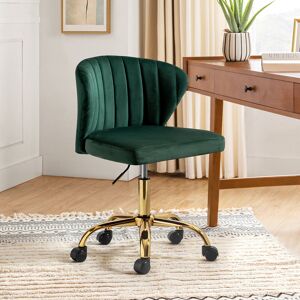 Blue Elephant Petillo Swivel Velvet Office Task Chair with Adjustable Height and Padded Cushion Green 76cm H X 52cm W X 49.5cm D