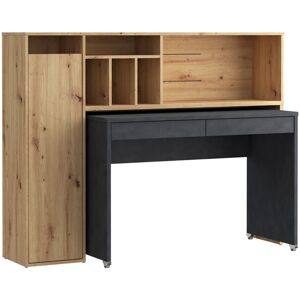Alpen Home Trappe 154cm W L-Shaped Computer Desk with Hutch and Cabinet Black 119cm H X 154cm W X 55cm D