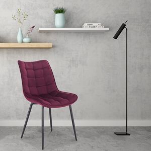 Corrigan Studio Set Of 4 Dining Room Chairs Kitchen Chair Cushioned Chair Design Chair With Backrests With Fabric Seat And Metal Frame Maroon 85.5cm H X 46cm W X 40.5cm D