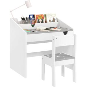 Isabelle & Max Kids Study Desk with Chair Grey 190.32cm H X 175.49cm L X 127.1cm D