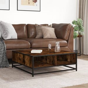 Latitude Run Coffee Table Sonoma Oak 80X80x30 Cm Engineered Wood And Metal Smoked Oak 30 H x 80 L x 80 W