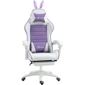 HOMCOM Gaming Chair gray/indigo/pink/white 142.0 H x 65.0 W x 63.0 D cm