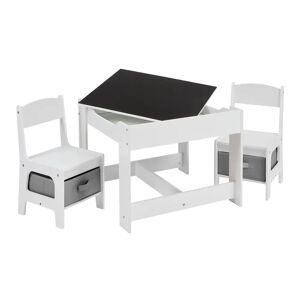 Isabelle & Max Hartline Kids 3 Piece Square Play Table and Chair Set brown/white 48.0 H x 60.0 W cm
