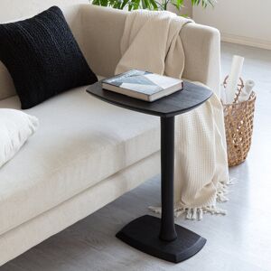 Alpen Home Anavilhanas Solid Wood C Shape Pedestal Side Table Black 63.5cm H X 45.75cm W X 34.25cm D