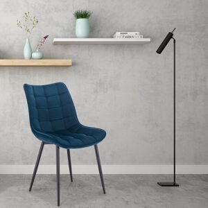 Corrigan Studio Set Of 4 Dining Room Chairs Kitchen Chair Cushioned Chair Design Chair With Backrests With Fabric Seat And Metal Frame Blue 85.5cm H X 46cm W X 40.5cm D