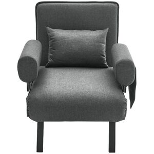 Isabelle & Max Rahn 190cm Wide Tufted Convertible Chair Grey 82cm H X 190cm W X 71cm D