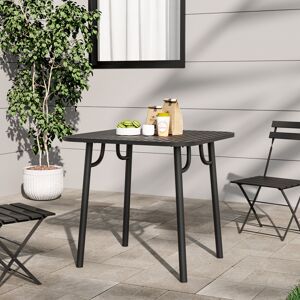 Brayden Studio Carmedie Outdoor Garden Metal Table Black 75cm H x 80cm L x 80cm W