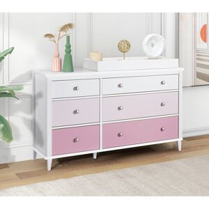 Marlow Home Co. Annakin Changing Table White;Pink 89.69 cm H X 135.89 cm W X 48.1cm D