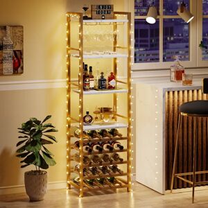 Borough Wharf Jesiah Bar with Wine Storage white/yellow