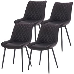 Corrigan Studio Set Of 4 Dining Room Chairs, Kitchen Chair, Cushioned Chair, Design Chair, With Backrests With Fabric Seat And Metal Frame Anthracite 85.5cm H X 46cm W