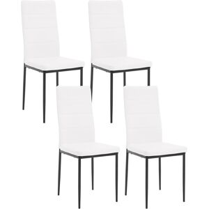 17 Stories Dining Room Chairs Set Of 4 Comfortable Kitchen Chairs Dining Chairs With High Back Metal Legs Makeup Chair Upholstered Chair For Dining Room Kitchen White 98cm H X 37.5cm W