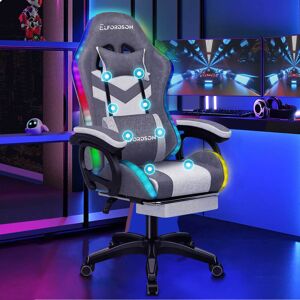 Metro Lane Adjustable Reclining Swiveling PC & Racing Game Chair Grey 127cm H X 68cm W X 53cm D