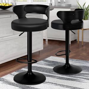 George Oliver Nyyear Height Adjustable Swivel Bar Stool Black 38cm W X 39cm D