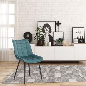 Corrigan Studio Set Of 4 Dining Room Chairs Kitchen Chair Cushioned Chair Design Chair With Backrests With Fabric Seat And Metal Frame Turquoise 85.5cm H X 46cm W X 40.5cm D