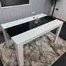 Wade Logan Ruffner Dining Table black/brown/white 75.0 H x 117.0 W x 77.0 D cm