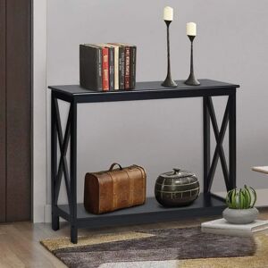 17 Stories Annagreth 30cm Console Table black 80.0 H x 30.0 W x 100.0 D cm