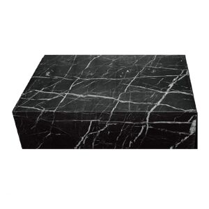 Ivy Bronx Genuine Marble Block Coffee Table - Black Marble black/gray 30.0 H x 100.0 W x 60.0 D cm