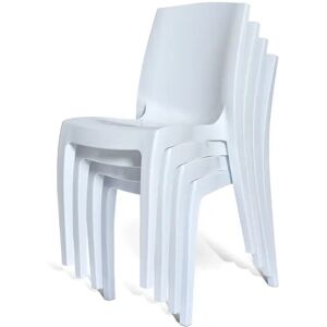 Metro Asharna Stacking Side Chair in White white 84.0 H x 48.0 W x 51.0 D cm