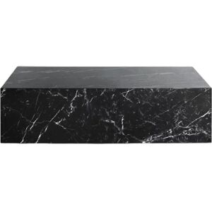 Ivy Bronx Genuine Marble Block Coffee Table - Black Marble black/gray 30.0 H x 100.0 W x 60.0 D cm