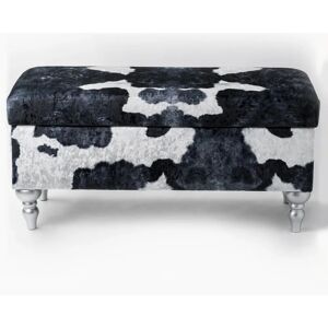 bench4home Cow Upholstered Storage Bench white 47.0 H x 100.0 W x 40.0 D cm