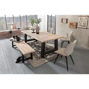 Ebern Designs Sunglow Dining Table black/brown/white 77.0 H x 200.0 W x 100.0 D cm