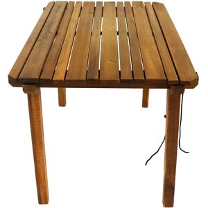 Gracie Oaks Camping/ Relax Table FSC 100% Acacia Wood Natural Colour brown/white 40.0 H x 45.0 W x 45.0 D cm